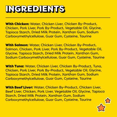 Show full view: Temptations Creamy Puree Variety Pack Lickable Cat Treats, 0.425-oz pouch, pack of 48 slide 7 of 11