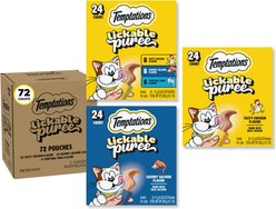 Temptations Creamy Puree Variety Pack Lickable Cat Treats, 0.42-oz tubes, 72 count