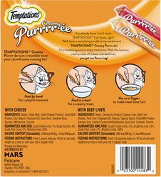Temptations Creamy Puree with Beef Liver & Cheese Variety Pack Lickable Cat Treats, 0.425-oz pouch, 24 count slide 2 of 9