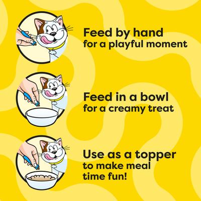 Show full view: Temptations Creamy Puree with Chicken Lickable Cat Treats, 0.425-oz pouch, 24 count slide 9 of 12