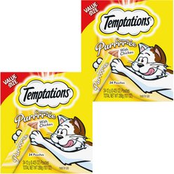 Temptations Creamy Puree with Chicken Lickable Cat Treats, 0.425-oz tube, bundle of 48 