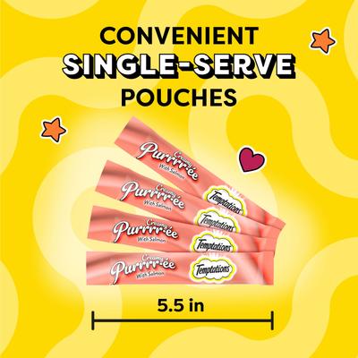 Show full view: Temptations Creamy Puree with Salmon Lickable Cat Treats, 0.425-oz pouch, 16 count slide 4 of 12