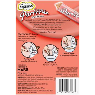 Show full view: Temptations Creamy Puree with Salmon Lickable Cat Treats, 0.425-oz pouch, 4 count slide 3 of 12
