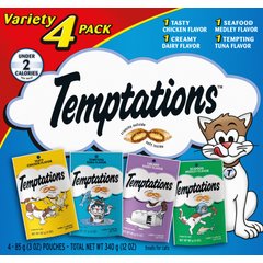 Temptations Feline Favorites Classic Variety Pack Soft & Crunchy Cat Treats, 3-oz bag, case of 4