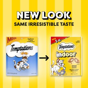 Temptations Indoor Care Chicken Flavor Soft & Crunchy Cat Treats, 4.9-oz bag