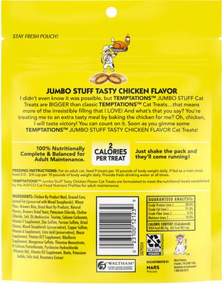 Show full view: Temptations Jumbo Stuff Tasty Chicken Flavor Soft & Crunchy Cat Treats, 5.29-oz bag slide 3 of 11