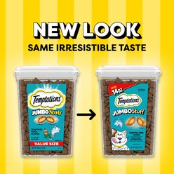 Temptations Jumbo Stuff Tempting Tuna Flavor Soft & Crunchy Cat Treats, 14-oz tub slide 2 of 9