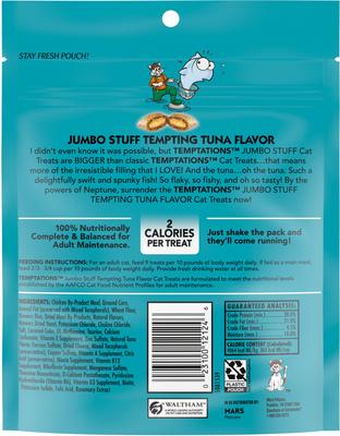 Show full view: Temptations Jumbo Stuff Tempting Tuna Flavor Soft & Crunchy Cat Treats, 5.29-oz bag slide 3 of 11