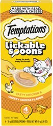Temptations Lickable Spoons Tasty Chicken & Cheesy Cheese Cat Lickable Treats, .353-oz spoon, box of 4