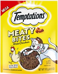 Temptations Meaty Bites Chicken Flavor Soft & Savory Cat Treats, 4.12-oz bag
