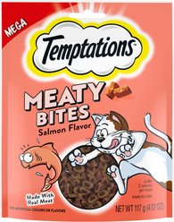 Temptations Meaty Bites Salmon Flavor Soft & Savory Cat Treats, 4.12-oz bag