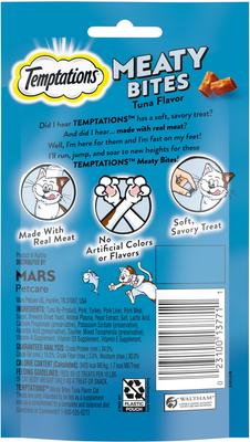 Show full view: Temptations Meaty Bites Tuna Flavor Soft & Savory Cat Treats, 1.5-oz bag slide 3 of 12