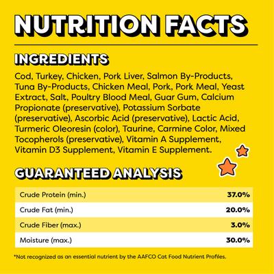 Show full view: Temptations Meaty MixUps Salmon & Tuna Bites Soft & Chewy Cat Treats, 1.5-oz pouch slide 6 of 11