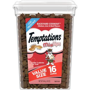 Temptations MixUps Backyard Cookout Flavor Soft & Crunchy Cat Treats, 16-oz tub