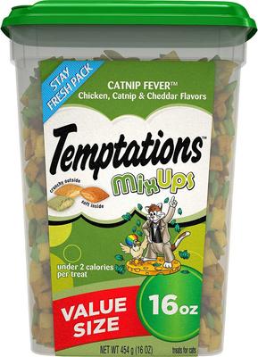 Show full view: Temptations Mixups Catnip Fever Treats + Frisco Bird Teaser with Feathers Cat Toy, Blue slide 2 of 8