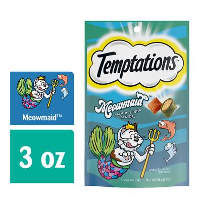 Temptations MixUps Meowmaid Salmon & Tuna Flavors Crunchy & Soft Cat Treats, 3-oz bag