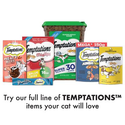 Show full view: Temptations MixUps Purricorn Chicken Dairy & Shrimp Flavors Crunchy & Soft Cat Treats, 3-oz bag, 36-oz bundle  slide 10 of 11