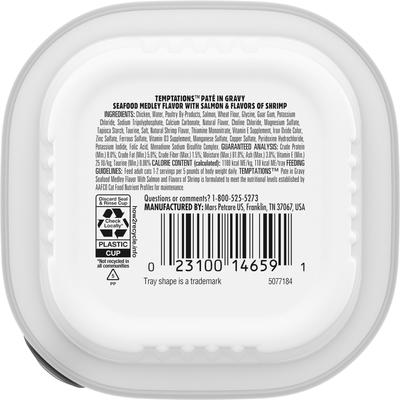 Show full view: Temptations Seafood Medley Flavor Pate in Gravy Wet Cat Food, 3.5-oz tray, case of 24 slide 3 of 11
