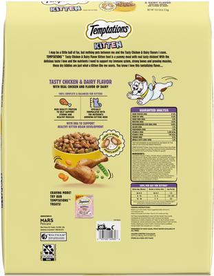 Show full view: Temptations Tasty Chicken & Dairy Flavor Dry Kitten Food, 13.5-lb bag slide 3 of 11