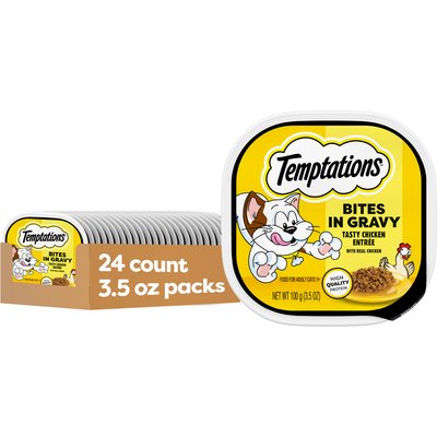 Temptations Temptations Tasty Chicken Flavor Bites in Gravy Wet Cat Food, 3.5-oz tray, case of 24