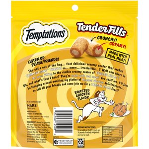 Temptations Tender Fills Roasted Chicken Flavor Soft & Crunchy Cat Treats, 11.6-oz pouch