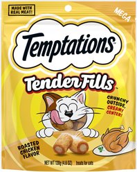 Temptations Tender Fills Roasted Chicken Flavor Soft & Crunchy Cat Treats, 4.6-oz pouch