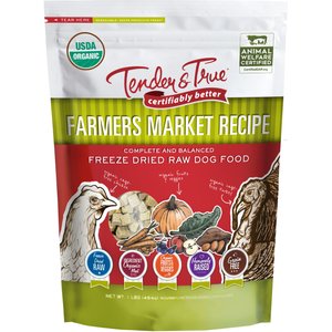 Tender & True Farmers Market Recipe Freeze-Dried Raw Dog Food, 1-lb bag