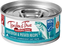 Tender & True Limited Ingredient Ocean Whitefish & Potato Recipe Grain-Free Canned Cat Food, 5.5-oz can, case of 24