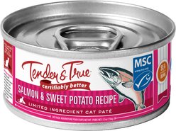 Tender & True Limited Ingredient Salmon & Sweet Potato Recipe Grain-Free Wet Cat Food, 5.5-oz can, case of 24