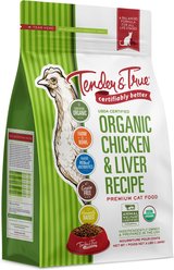 Tender & True Organic Chicken & Liver Recipe Grain-Free Dry Cat Food, 3-lb bag