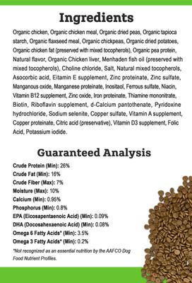 Show full view: Tender & True Organic Chicken Recipe Small Breed Grain-Free Dry Dog Food, 4-lb bag slide 5 of 7