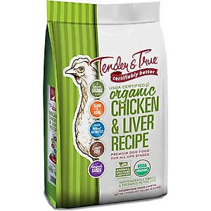 Tender & True Organic Grain-Free Chicken & Liver Recipe Dry Dog Food, 20-lb bag