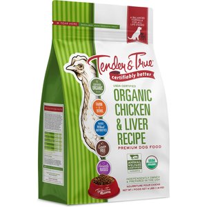 Tender & True Organic Grain-Free Chicken & Liver Recipe Dry Dog Food, 4-lb bag