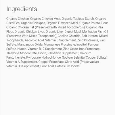 Show full view: Tender & True Organic Grain-Free Chicken & Liver Recipe Dry Dog Food, 4-lb bag slide 4 of 6