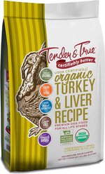 Tender & True Organic Grain-Free Turkey & Liver Recipe Dry Dog Food, 20-lb bag