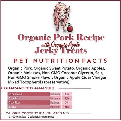Show full view: Tender & True Organic Pork Recipe with Organic Apple Jerky Dog Treats, 4-oz bag slide 4 of 4