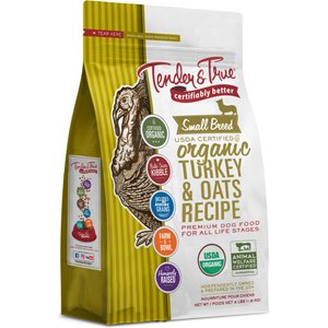 Tender & True Organic Turkey & Oats Recipe Small Breed Dry Dog Food, 4-lb bag