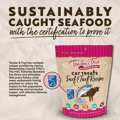 Show full view: Tender & True Surf & Turf Grain-Free Cat Treats, 3.75-oz bag slide 7 of 7