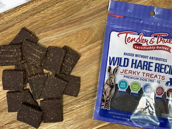 Tender & True Wild Hare Recipe Grain-Free Jerky Dog Treats, 4-oz bag
