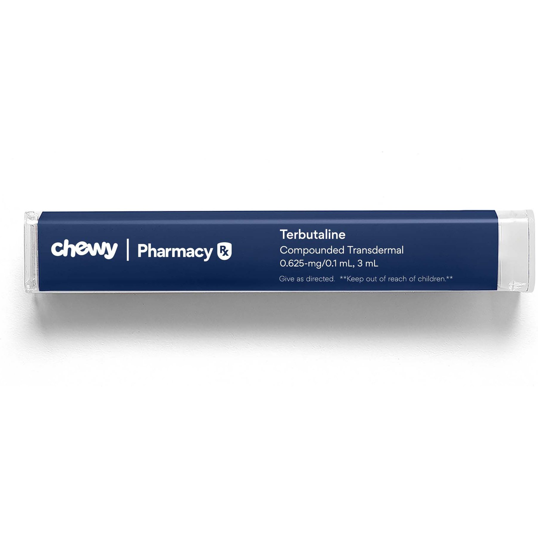 Terbutaline Sulfate Compounded Transdermal Cream, 0.625 mg/0.1 mL, 3 mL for Veterinary use (2 clicks=0.1 mL)