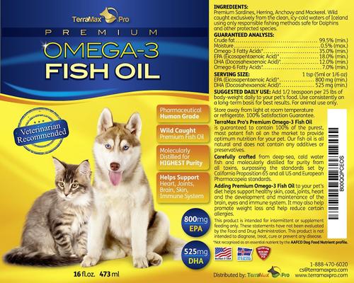 Show full view: TerraMax Pro Premium Omega-3 Fish Oil Dog Supplement, 16-fl oz bottle slide 4 of 8