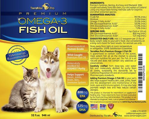 Show full view: TerraMax Pro Premium Omega-3 Fish Oil Dog Supplement, 32-fl oz bottle slide 4 of 8