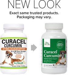 Terry Naturally Animal Health Curacel Curcumin Optimal Cellular Support Dog Supplement, 60 count slide 2 of 7