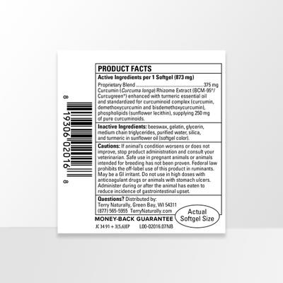 Show full view: Terry Naturally Animal Health Curacel Curcumin Optimal Cellular Support Dog Supplement, 60 count slide 4 of 9