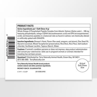 Show full view: Terry Naturally Animal Health Intelligent Omega Dog Supplement, 60 count slide 4 of 8