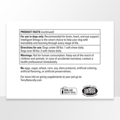 Show full view: Terry Naturally Animal Health Intelligent Omega Dog Supplement, 60 count slide 5 of 8