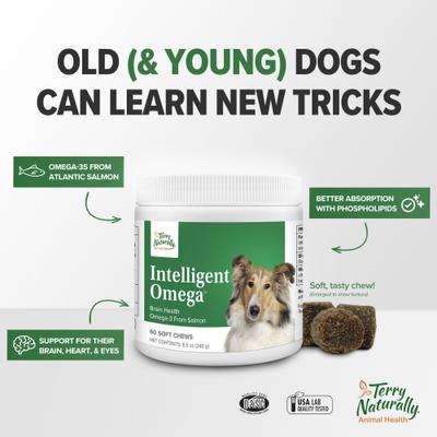 Show full view: Terry Naturally Animal Health Intelligent Omega Dog Supplement, 60 count slide 8 of 8