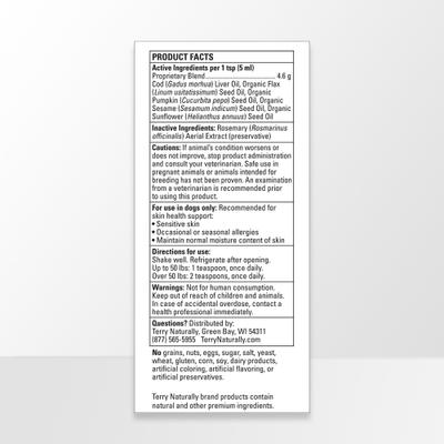 Show full view: Terry Naturally Animal Health Omega Skincare Dog Supplement, 8-fl oz bottle slide 3 of 7