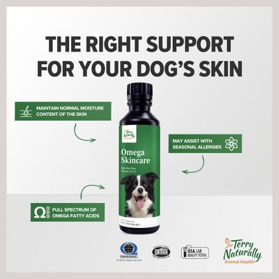 Show full view: Terry Naturally Animal Health Omega Skincare Dog Supplement, 8-fl oz bottle slide 5 of 7