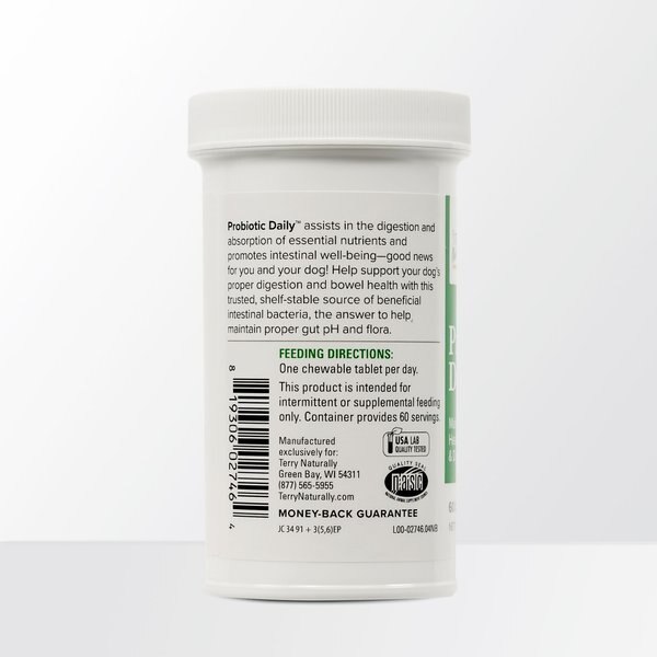 Terry Naturally Animal Health Probiotic Daily Dog Supplement, 60 count